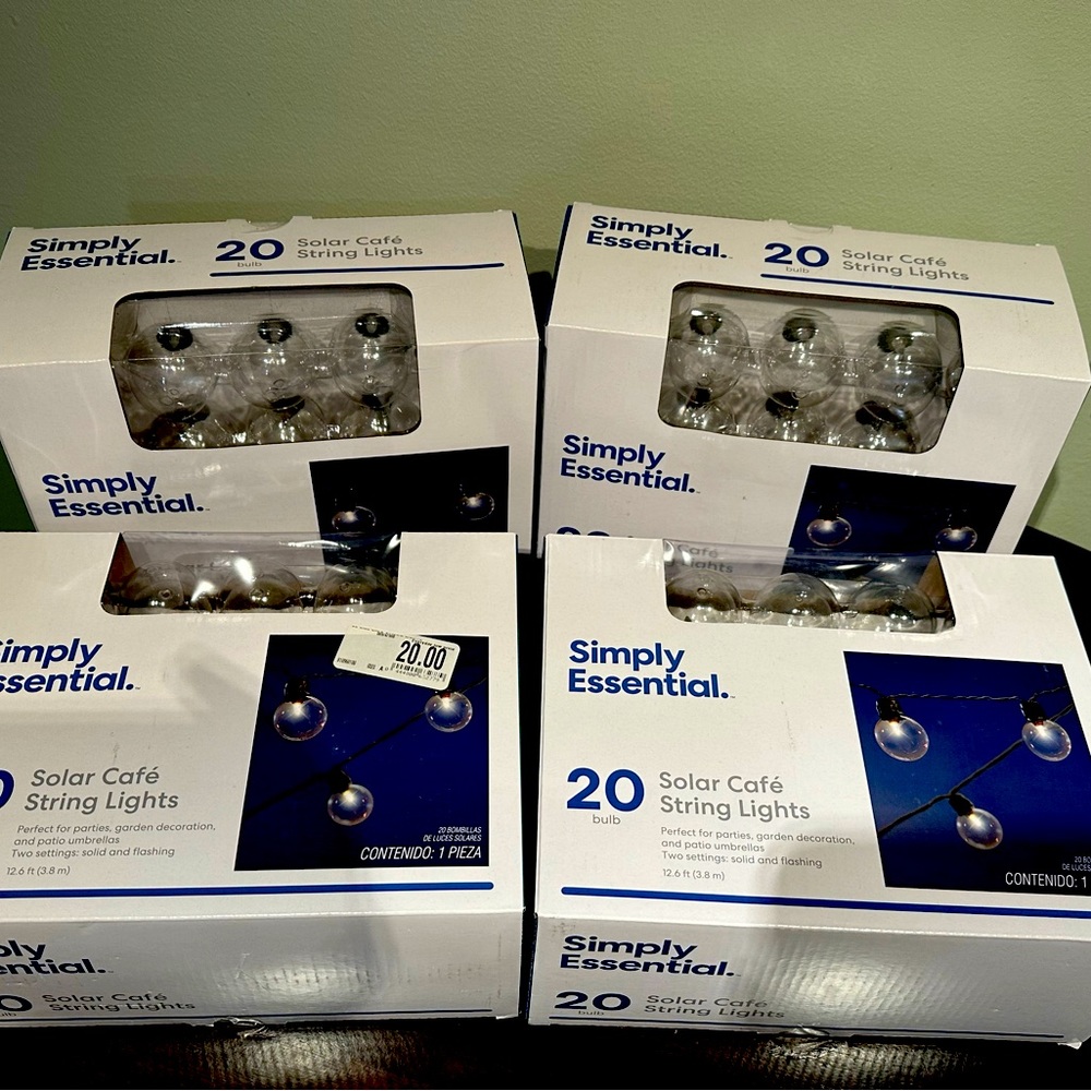 Brand new solar cafe outdoor string lights - 4 strands available
